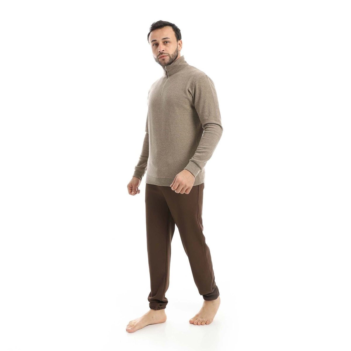 Pajamas Falafel Half Zip With Pants Woven Comfortable